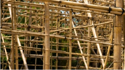 Bamboo scaffolding for construction