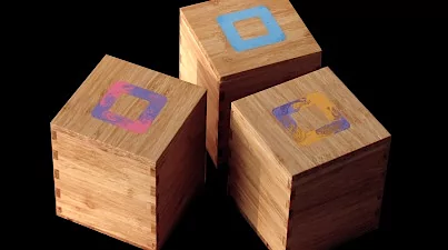 Bambo boxes in cubic design
